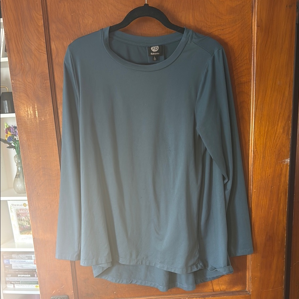 Bobeau Teal Long Sleeve Top